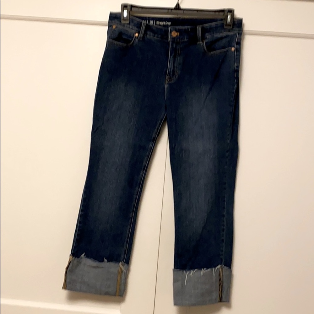 Talbot's straight cropped wide cuff Jeans